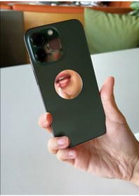 Resim SPELT Yapışkanlı Cep Telefonu Plastik Ayna Yakın Gösteren Mini Makyaj Aynası Sticker 3,5 Cm 