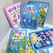 Resim 1 adet Yaratıcı Sihirli Su Boyama Kitabı Yeniden Kullanılabilir Su Fırçası ile, Kirlenmeyen El Yıkama Tasarımı, Gençler için Etkileşimli Öğrenme Oyunu - Hayvan, Okyanus, Astronot, Dinozor, Unicorn ve Daha Farklı Temalar, Ev ve Dış Mekan Kullanımı için Taşınabilir, Boyama Tutkunları için İdeal Hediye, Su Boyama Kitabı, Eğitici Aktivite, Eğlenceli İllüstrasyonlar, Kolay Tutuşlu Kollar 