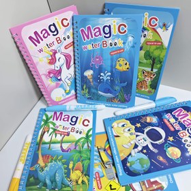 Resim 1 adet Yaratıcı Sihirli Su Boyama Kitabı Yeniden Kullanılabilir Su Fırçası ile, Kirlenmeyen El Yıkama Tasarımı, Gençler için Etkileşimli Öğrenme Oyunu - Hayvan, Okyanus, Astronot, Dinozor, Unicorn ve Daha Farklı Temalar, Ev ve Dış Mekan Kullanımı için Taşınabilir, Boyama Tutkunları için İdeal Hediye, Su Boyama Kitabı, Eğitici Aktivite, Eğlenceli İllüstrasyonlar, Kolay Tutuşlu Kollar 