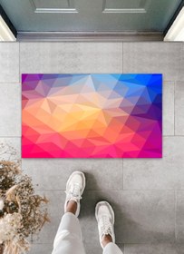Resim Silkcoat Home Dış Ve Iç Mekan Pembe-mavi Kapı Önü Paspası Yıldız Desen Paspas 