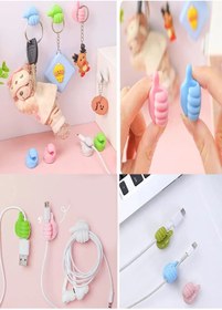 Resim Hyd 3 Adet Çok Fonksiyonlu Yapışkanlı El Şeklinde Başparmak Kablo Tutucu Düzenleyici Sabitleyici 