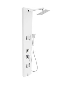 Resim Aurel Lena Beyaz Atlas Masajlı Duş Sistemi Beyaz 