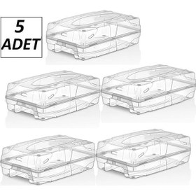 Resim 5'li Kadın Ayakkabı Saklama Kutusu - Şeffaf Dekoratif Ayakkabı Düzenleyici Kutu Seti Şeffaf 