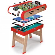 Resim Smoby Powerplay 4 ü1 Arada Oyun Masası Seti : Langırt-Bilardo-Masa Tenisi-Hokey 640002 
