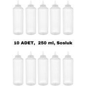 Resim GastroPlast 10 Adet, 500 ml, Fişek Plastik Sosluk, Ketçap, Mayonez, Hardal, Barbekü, Zeytinyağlık, Limonluk 