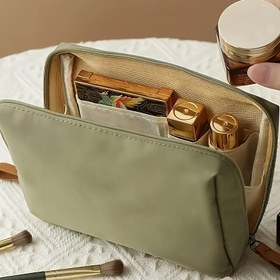 Resim Büyük Kapasiteli Sızdırmaz Ruj Makyaj Organizatör Çantası, Çoklu Bölümlerle, Seyahat Dostu Tasarım, Polyester, Kadınlar için Gerekli, Makyaj Çantası 