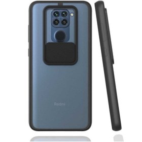 Resim FMK Aksesuar Redmi Note 9 Uyumlu Siyah , Sürgülü Kamera Korumalı Lensi , Kapak Kılıf Lens 