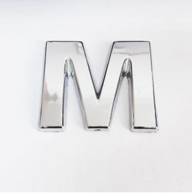 Resim NERM Cemax M Harfi 3,75 cm Krom Yapışkanlı 