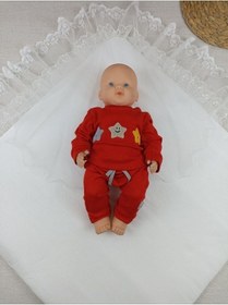 Resim Bebek Dış Kundak Battaniyesi Dantelli Lüks Bebek Kundağı Unisex Hastane Çıkışı Mevlütlük Battaniye Ekru 