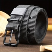 Resim Erkekler için delikli kanvas kemer, iğne tokalı, öğrenci gençlik Kore versiyonu, çok yönlü denim kemer, kadınlar için uzun moda 
