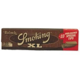 Resim Smoking Brown XL Organik Zıvanalı Uzun Sarma Kağıdı 33 Yaprak 