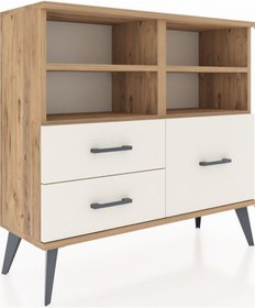 Resim Arges Şifonyer 4 Raflı 3 Çekmeceli 88x30x80 Çam-çam/aytaşı Çam/aytaşı 