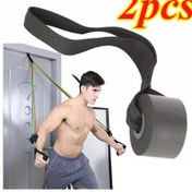 Resim 2 adet Fitness Kapı Tokası Direnç Bantları - Kol, Omuz, Sırt Kası Eğitimi için Polyester Elastik Halat - Açık Hava Yoga, Pilates ve Esneme için İdeal 