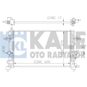 Resim KALE 371200 Su Radyatoru (Opel:Astra H 1.6 1.8 04--605×359×23 1300266 (WA485384) 