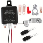 Resim 200a12v 2 Uzaktan Kumanda 2 Pil Kartı 1 Adet Uzaktan Kumanda Akülü Kesme Anahtarı Dc 12v 200a Araçlar 