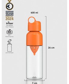 Resim Renga Moon 600 Ml Tritan Sıkacaklı Detoks Matara 911028 Turuncu Turuncu 