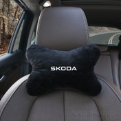 Resim Araba peluş boyun yastığı - Yumuşak, lif dolgulu, nefes alabilen baş dayama yeri, tüm mevsimler için uygun. Seyahat boyun yastığı, Octavia, Kodiak, Carroque, Superb ve diğer Skoda modelleri için uygundur. Aile ve arkadaşlar için mükemmel hediye 