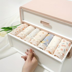 Resim 7 Kadın Çiçek Desenli Dikişsiz İç Çamaşırı Seti, Rahat Yaz İnce Örgü Nefes Alabilen Üçgen Külotlar. 