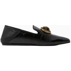 Resim Kurt Geiger Chelsea Point Deri Lüks Tasarım Kadın Loafer Siyah 