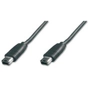 Resim Firewire 400 (IEEE 1394) Kablo, 6 pin erkek / 6 pin erkek, 1.80 metre, AWG:22/28, IEEE 1394-2008, UL, siyah renk 