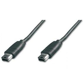 Resim Firewire 400 (IEEE 1394) Kablo, 6 pin erkek / 6 pin erkek, 1.80 metre, AWG:22/28, IEEE 1394-2008, UL, siyah renk 
