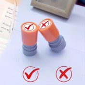Resim Doğru/Yanlış Damgası, Öğretmen Teşvik Damgası, Dayanıklı ABS Reçine Yuvarlak Damga - Ofis Malzemeleri - Öğretmen Araçları - Derecelendirme ve Motivasyon için Taşınabilir Tasarım 