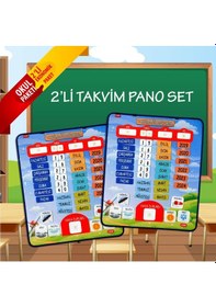 Resim 2 Set - 86 Parça Tox Takvimi Öğreniyorum Keçe Duvar Panoları . Eğ 