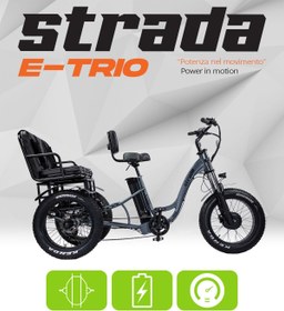 Resim Strada E-TRIO Hidrolik Disk 20 Jant Elektrikli Üç Tekerlekli Bisiklet 