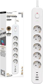 Resim Çeşithane 2 Metre Kablolu USB & Type-C Şarjlı 3680 W 5’li Akım Korumalı Çoklu Priz 