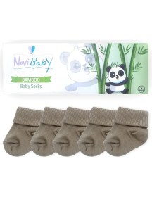 Resim Novibaby 5'li Bambu Yenidoğan Bebek Çorabı I Beige I 0-6 Ay 