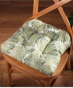 Resim Altınpamuk Altınpamuk 4'Lü Lüx Pofidik Palmiye Yeşil Sandalye Minderi Özel D 