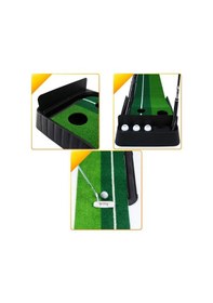Resim Mini Golf Antrenman Sahası Ahşap Golf Egzersiz Matı Çim Golf Matı 3 Adet Top Ve Golf Sopası Hediye Yeşil 