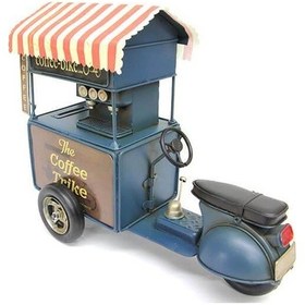 Resim Dekoratif Metal Kahve Arabası Biblo Hediyelik Kumbara 