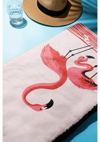 Resim Dijital Baskı Plaj Deniz Havlusu Flamingo Desenli Peştamal Hvl0072 Renkli 
