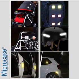 Resim Microcase Bebek Arabası Bisiklet Scooter Elbise için Emniyet Amaçlı Fosforlu Sticker Etiket Seti - AL4999 
