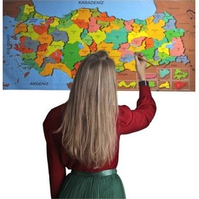 Resim Renkli Türkiye Haritası Manyetik Yapıştırıcı Gerektirmeyen Duvar Çok Renkli 
