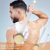 Resim 1 Adet Uzun Saplı Yumuşak Silikon Banyo Fırçası - Sırt, Duş ve Vücut Temizleme Fırçası - Kaymaz Tutuş, Zorlu Yerlere Kolay Ulaşım - Yetişkinler & Yaşlılar İçin İdeal - Banyo Gereçleri, Ergonomik Tasarım, Dayanıklı Ovma Başlığı, Rahat Kavrama, Kolay Temizlik, Kendi Kendine Bakım Aracı 