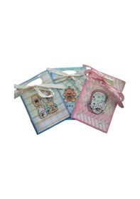 Resim Asetat Hediye Çantası Kurdelalı 18x26cm - 2 Adet 