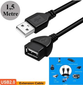 Resim Derwell Usb Uzatma Yüksek Hız Usb Uzatma Kablosu Uzatıcı Ara Kablosu Dişi Erkek Usb 2.0 Cabble 1.5 Metre 