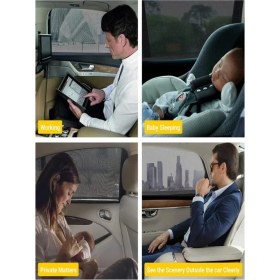 Resim Ankaflex 2 Adet Oto Yan Cam Perdesi Araba Arka Güneşlik Araç Anne Bebek Çocuk Perde Arka Koltuk 