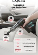 Resim Laiser Mini,Katlanabilir LED Ekranlı 17.000PA 3ın1 Çekme-Vakum-Üfleme Özellikli Şarjlı AraçSüpürgesi 