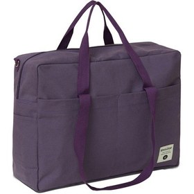 Resim Samdoo Insular Çanta, Çok Fonksiyonlu Anne Çantası, Kanvas Malzeme, Büyük Kapasite, 12 Cep, Bebek Dışarı Çantası, Mor Mor 