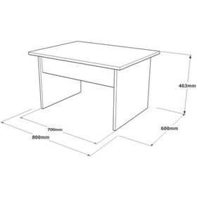 Resim Yurudesign Vista B Ofis Sehpası 80cm*60cm Kahve-Beton-Antrasit VS2-CGA 