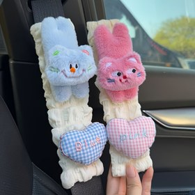 Resim 2 adet araba emniyet kemeri omuz koruyucu kılıfları, boyun sıkışmasını önlemek için yumuşak iç astarlı, kısıtlama hissini azaltır, stabil ve kaymaz, ayarlanabilir 