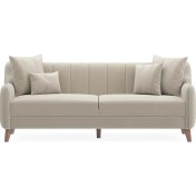 Resim Enza Home Fabia 3'lü Yataklı Koltuk, Tay Tüyü - Vizon 