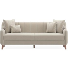 Resim Enza Home Fabia 3'lü Yataklı Koltuk, Tay Tüyü - Vizon 