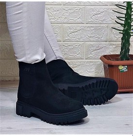 Resim M.p 2744 Siyah Süet İçi Polar Tüylü Bilekten Lastikli Bayan Bot 001 