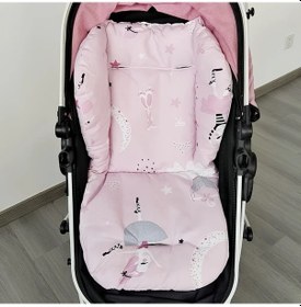 Resim Turcoshop11 Pembe Prenses 0-3 Yaş Evrensel Bebek Arabası Kalın Yastıklı Tüm Mevsimler Şilte 