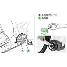 Resim Shimano Tl-fc38 E-steps Dişli Sökme Takma Anahtarı E-6000 Serisi İçin Siyah 