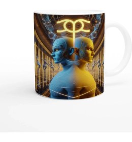 Resim Ikizler Burcu Baskılı Kahve Kupası - Zodyak Maskeli Balo Vs1 